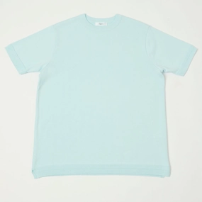 Fujito Knit Crew Neck T-Shirt - Sax High-End Quality Sleek Waist