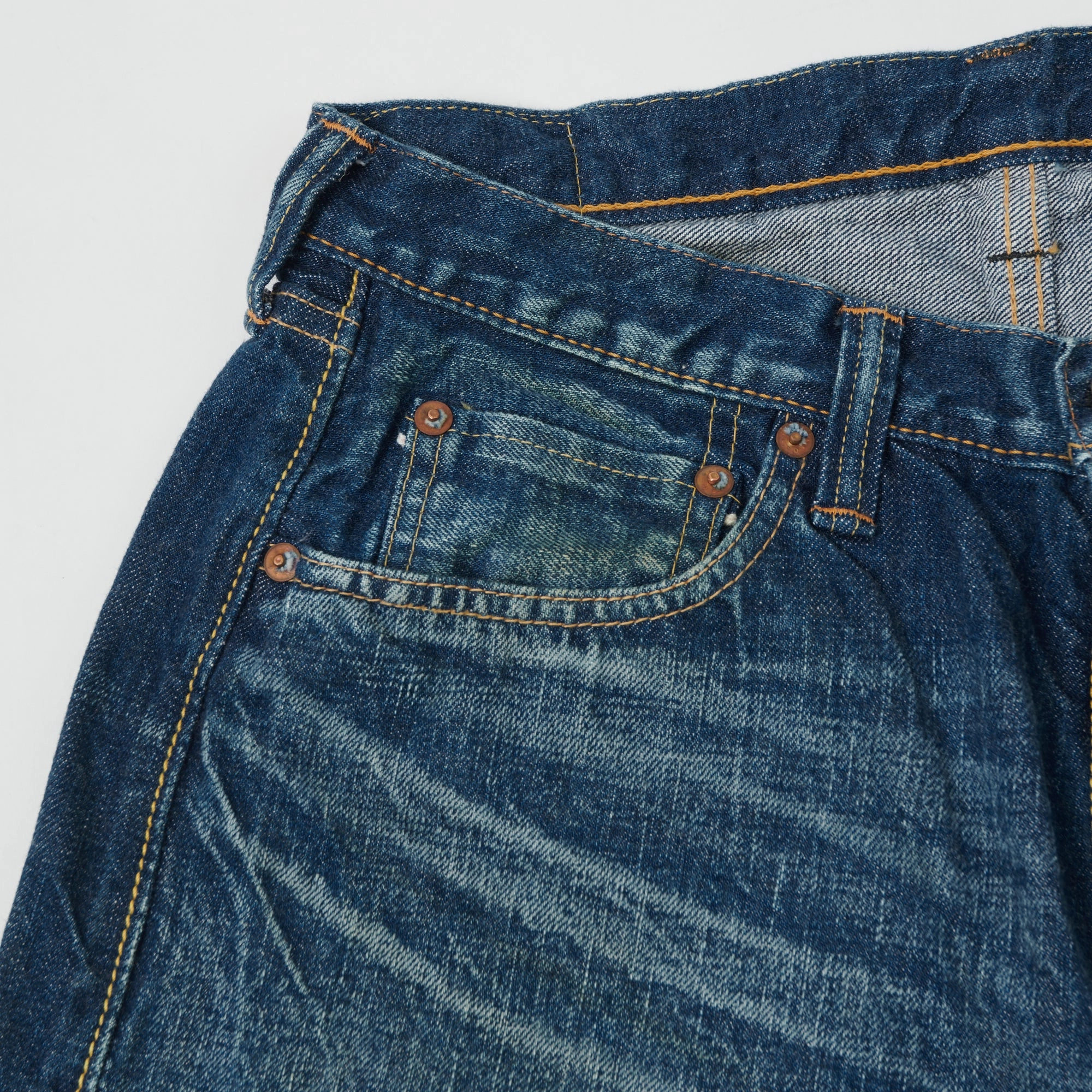 Seasonal piece Full Count 0105 13.75oz Wide Straight Jean - 'More Than Real' Wash