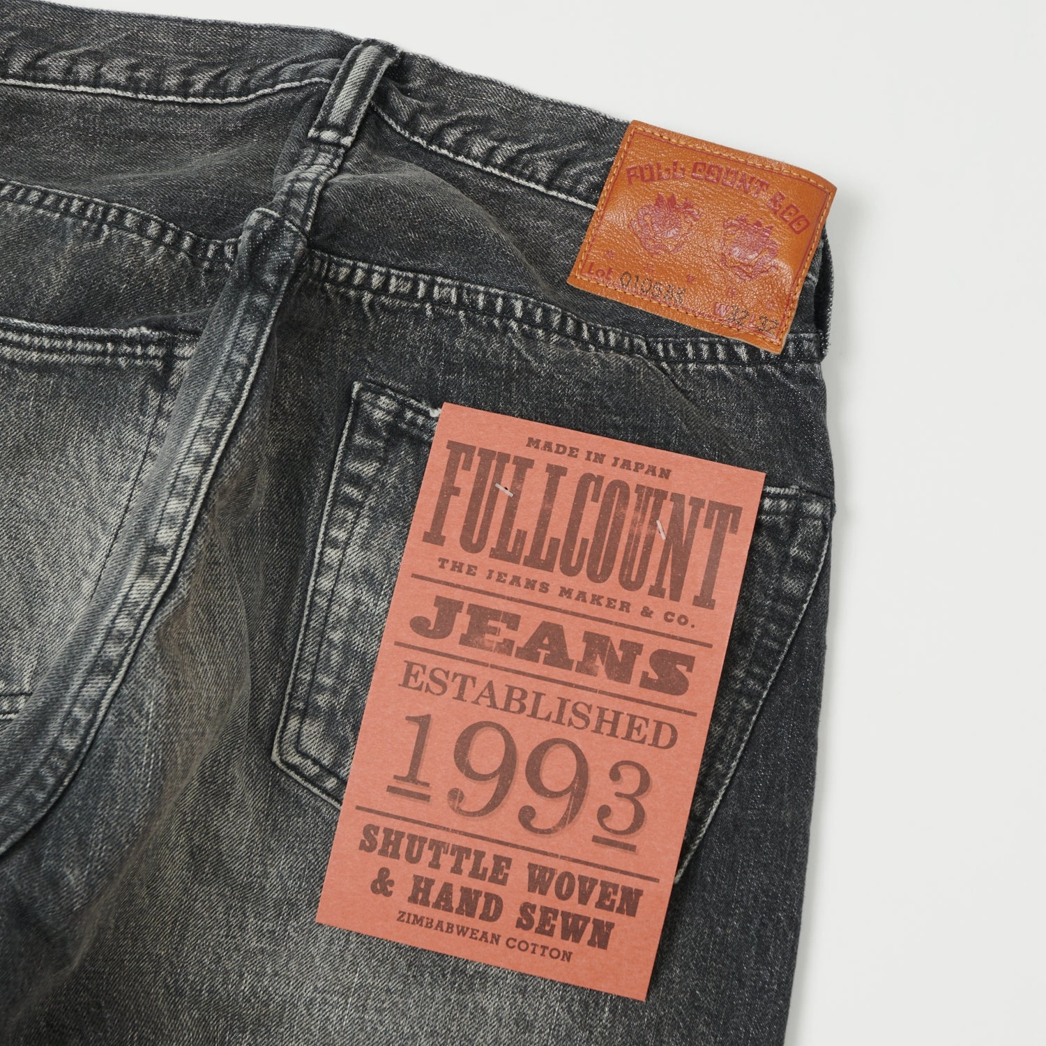 Traveler Gear Slim Full Count 0105 13.7oz Wide Straight Jean - Black 'Splatter Dartford' Wash