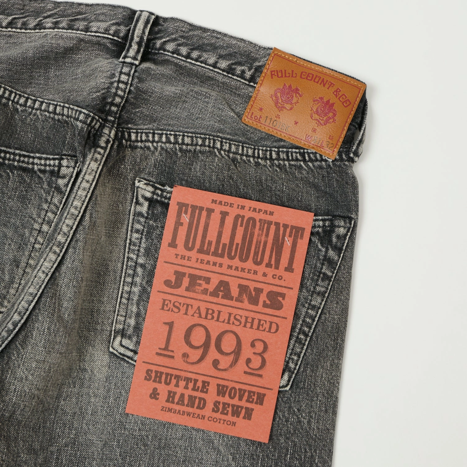 Full Count 1101 13.75oz Loose Straight Jean - Black 'Dartford' Wash Picnic Style Modern