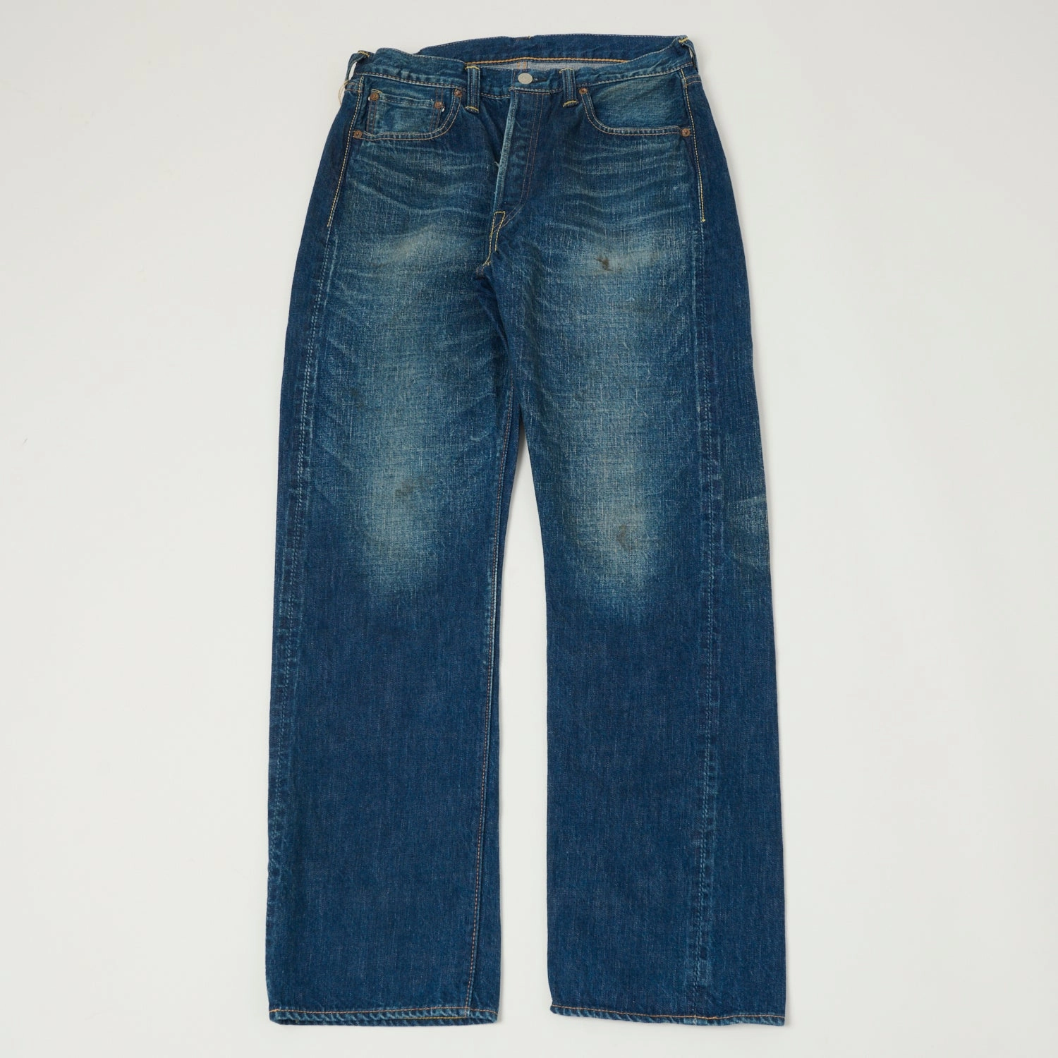 Full Count 1101 13.7oz Loose Straight Jean - 'More Than Real' Wash Modern Youth Style Party Look Cool Classic