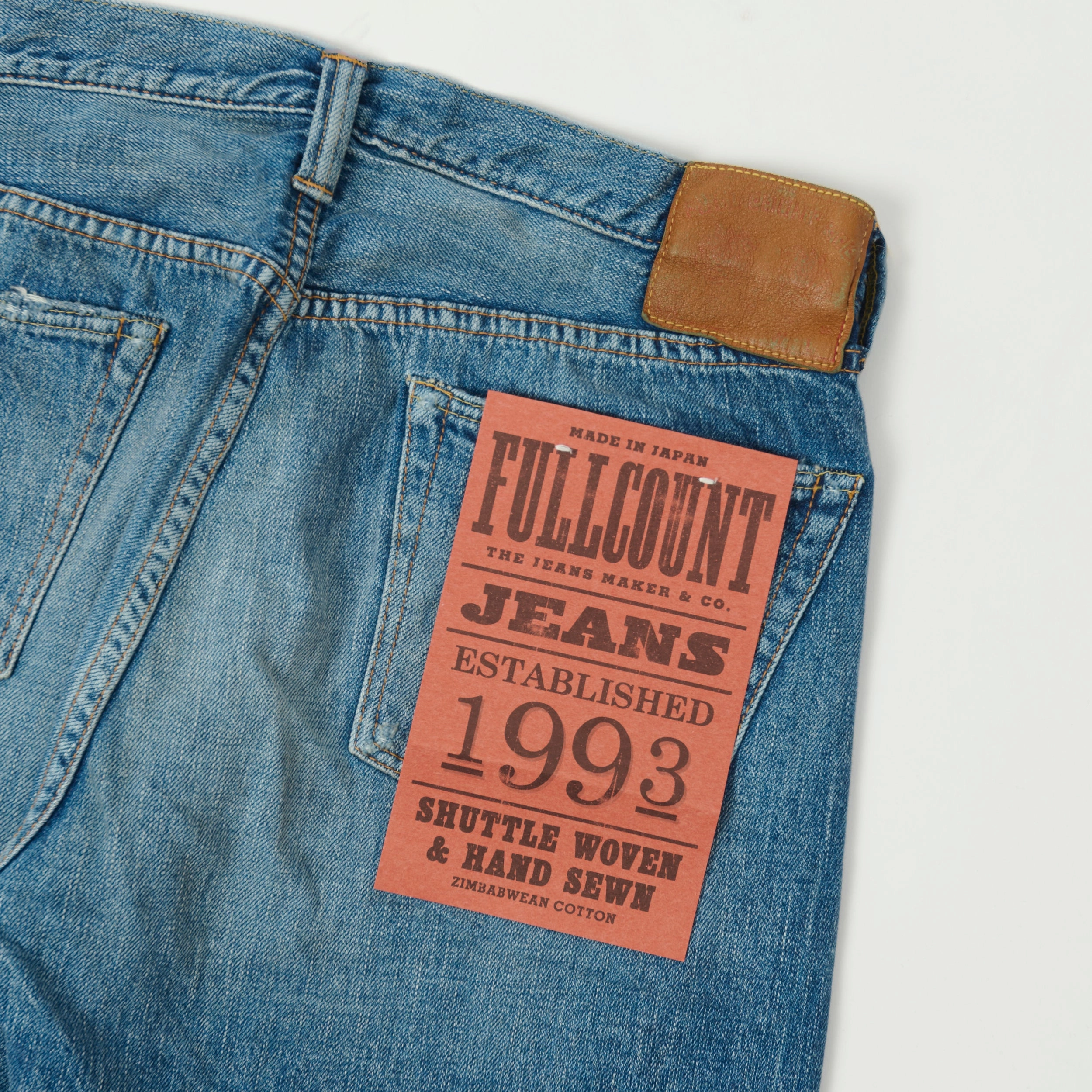 Breathable Work Meeting Relaxed Style Full Count 1108SS 'Super Smooth' 11.5oz Regular Straight Jean - 'Dartford' Wash