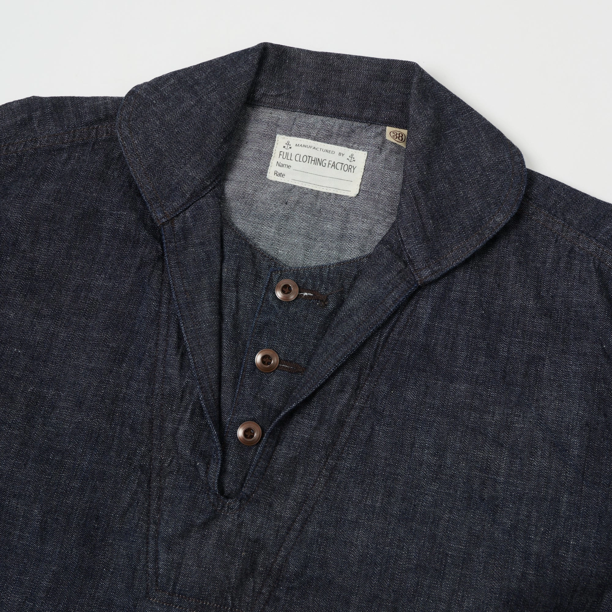 Full Count 2017 U.S. Navy Denim Pullover Jacket - One Wash Cap