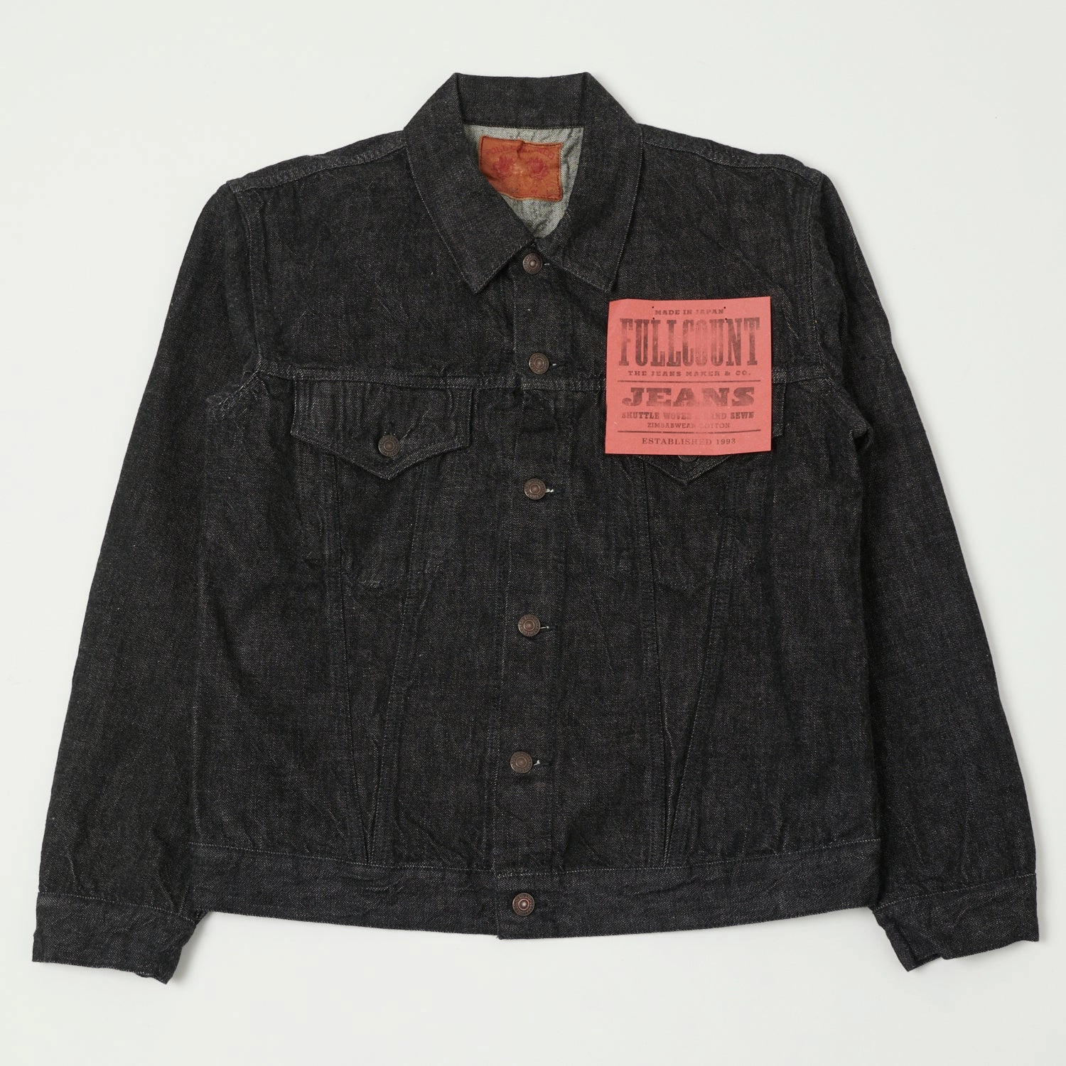 theater performance Full Count 2101 13.75oz Type III Denim Jacket - Black One Wash