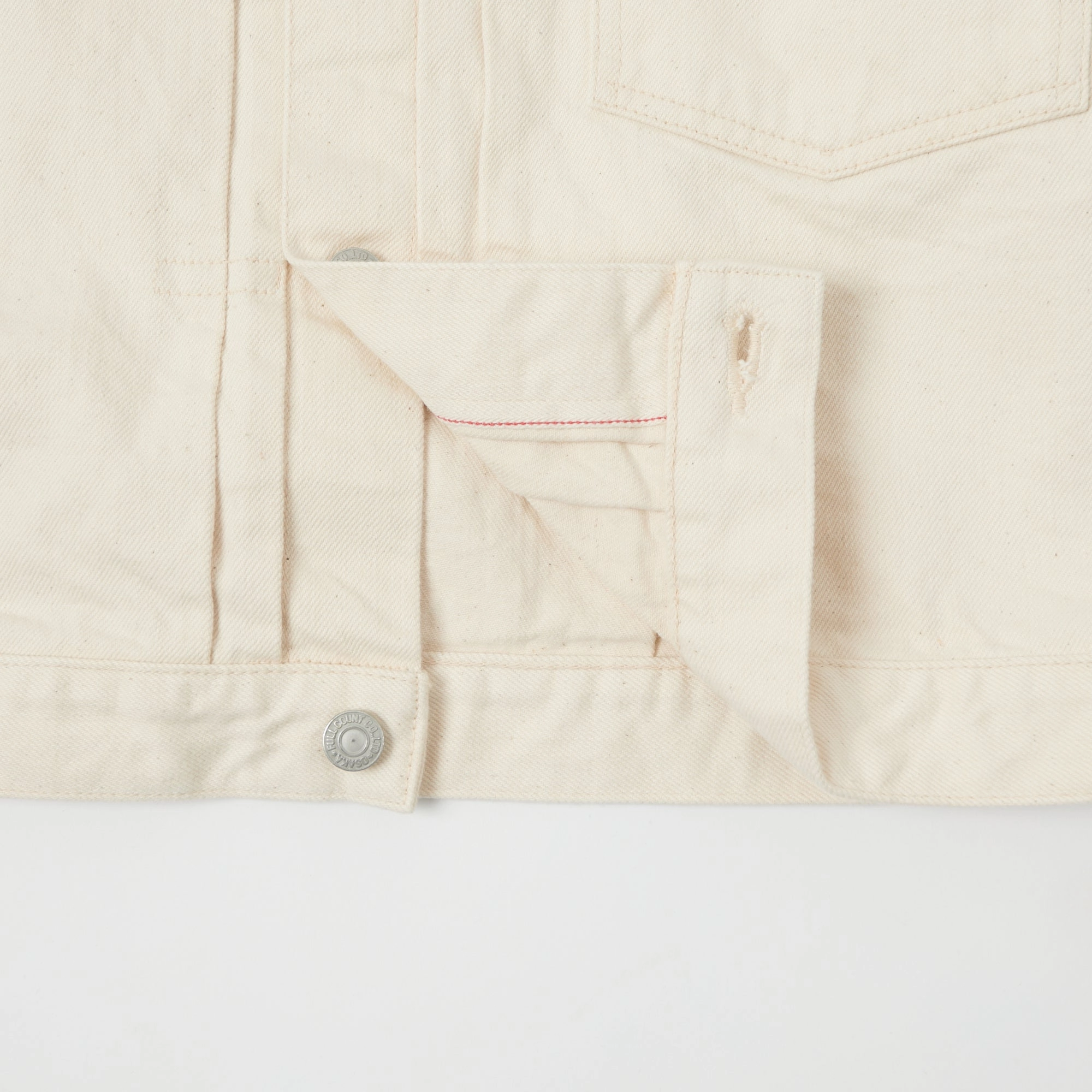 Shawl concert - goers Full Count 2107 13.75oz Type I Denim Jacket - Ecru One Wash