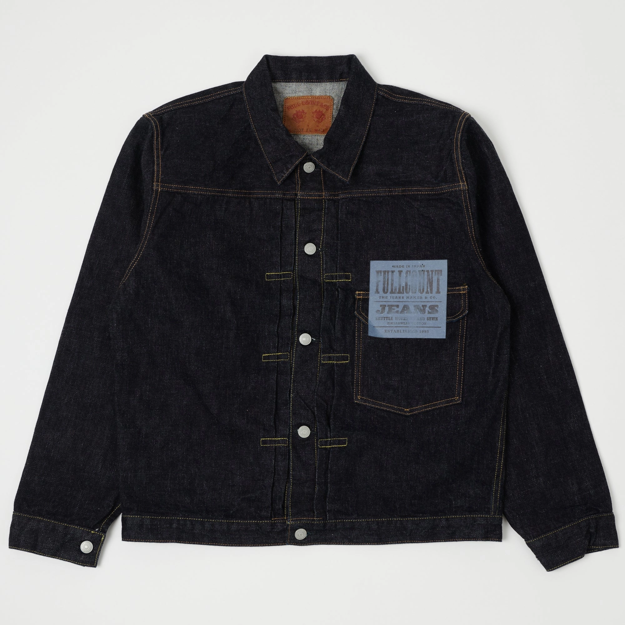 Mountain Fit Full Count 2107XX 15.5oz Type I Denim Jacket - One Wash