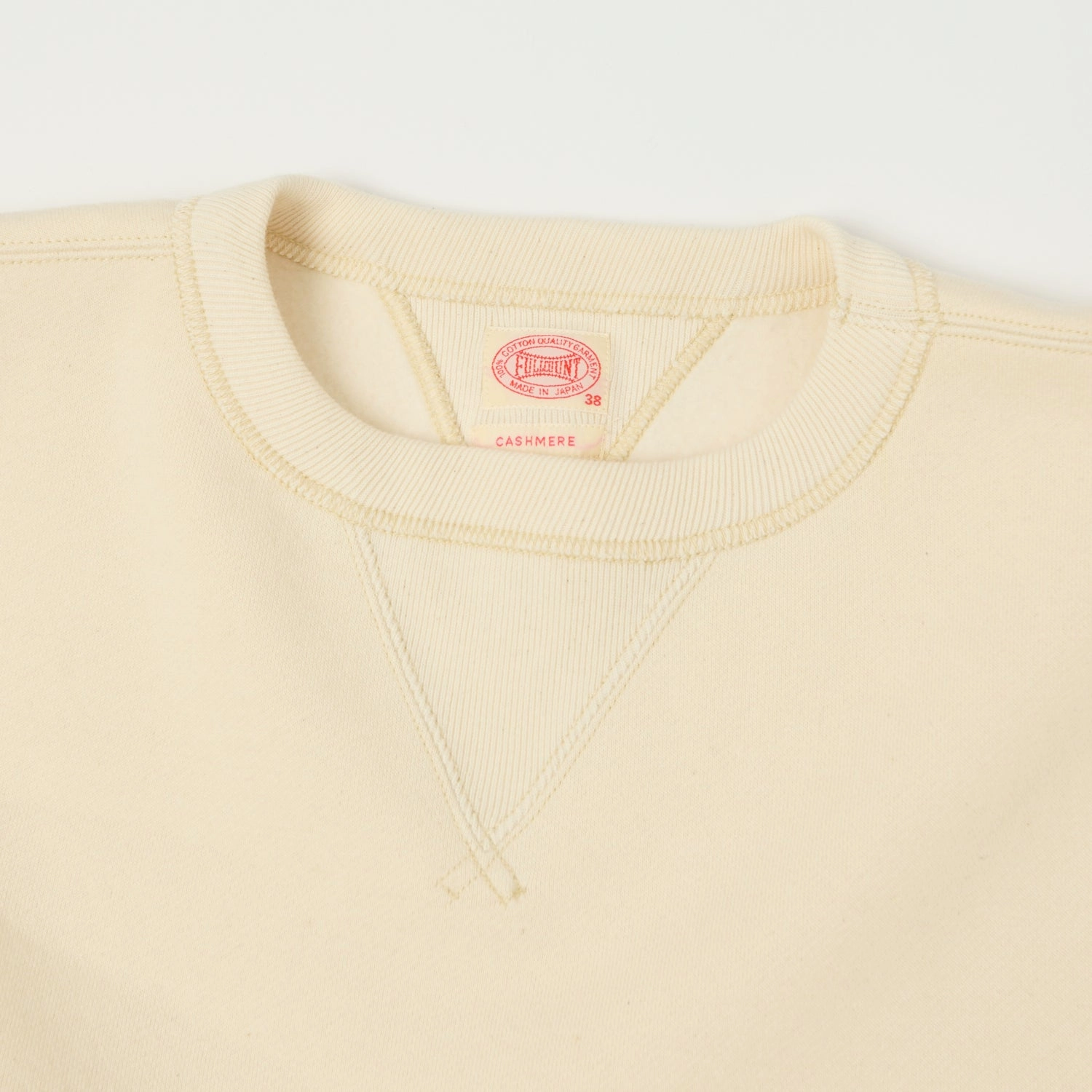 Concert wear product twill durability Full Count 3767 'Mother Cotton' Sweatshirt - Ecru