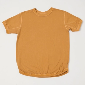 Full Count 5222 Flat Seam Heavyweight T-Shirt - Saffron Comfy Fit Wear Stretch Fabric Technology