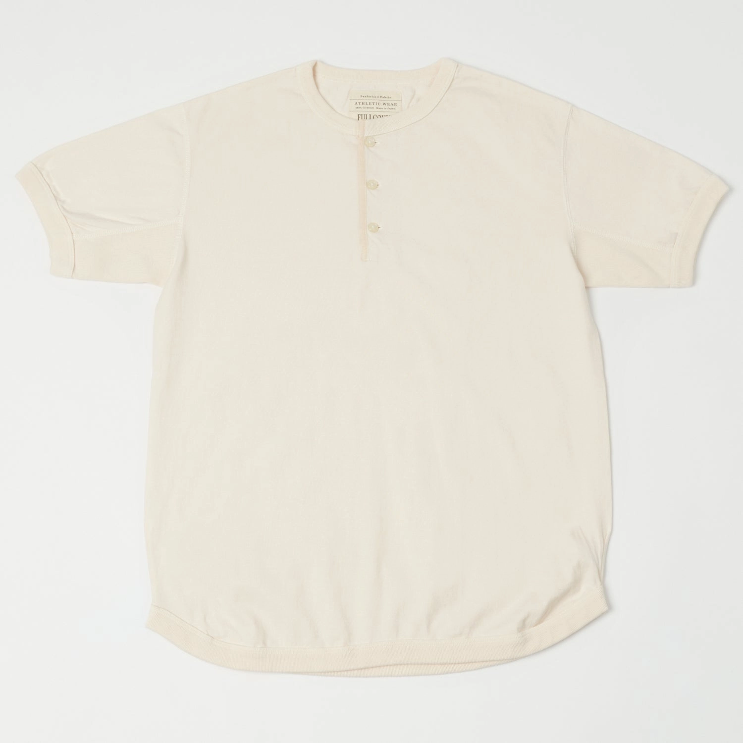 Full Count 5222H Flat Seam Heavyweight Henley - Ecru Versatile and Comfortable short sleeved