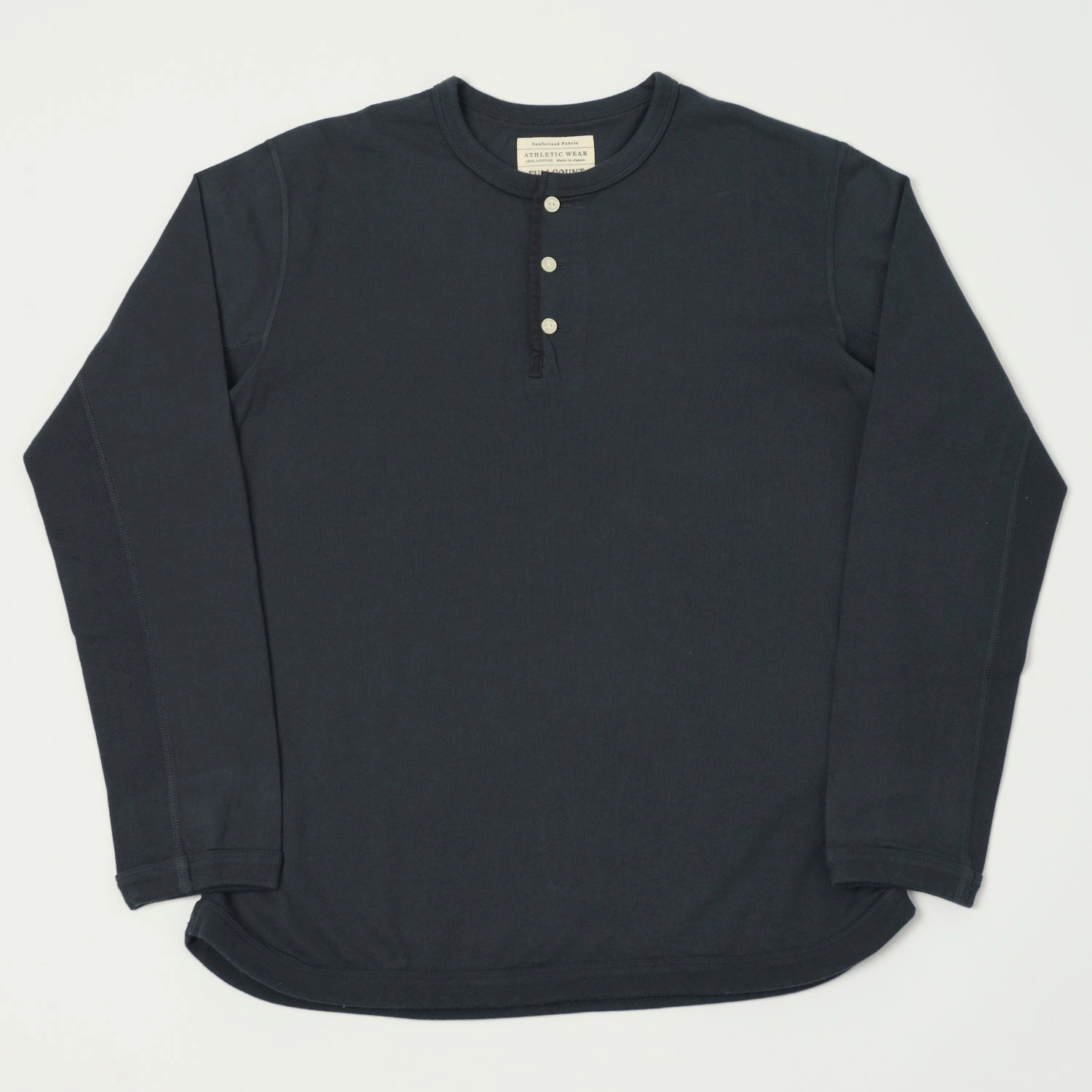 Cozy Comfort Design Urban Look Full Count 5222LH Flat Seam Heavyweight Henley - Ink Black