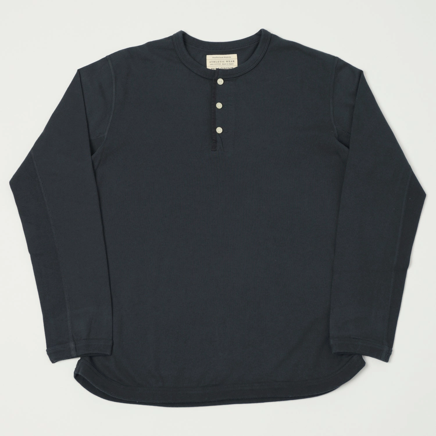 funky Light Flex Fit Full Count 5222LH Flat Seam Heavyweight Henley - Ink Black