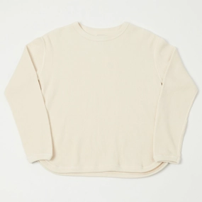 Seam Free Back Breathable Mesh Panels Full Count 5964 Heavyweight Waffle T-Shirt - Ecru