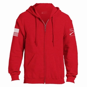 Grunt Style Basic Full-Zip Hoodie - Red Essential Sporty