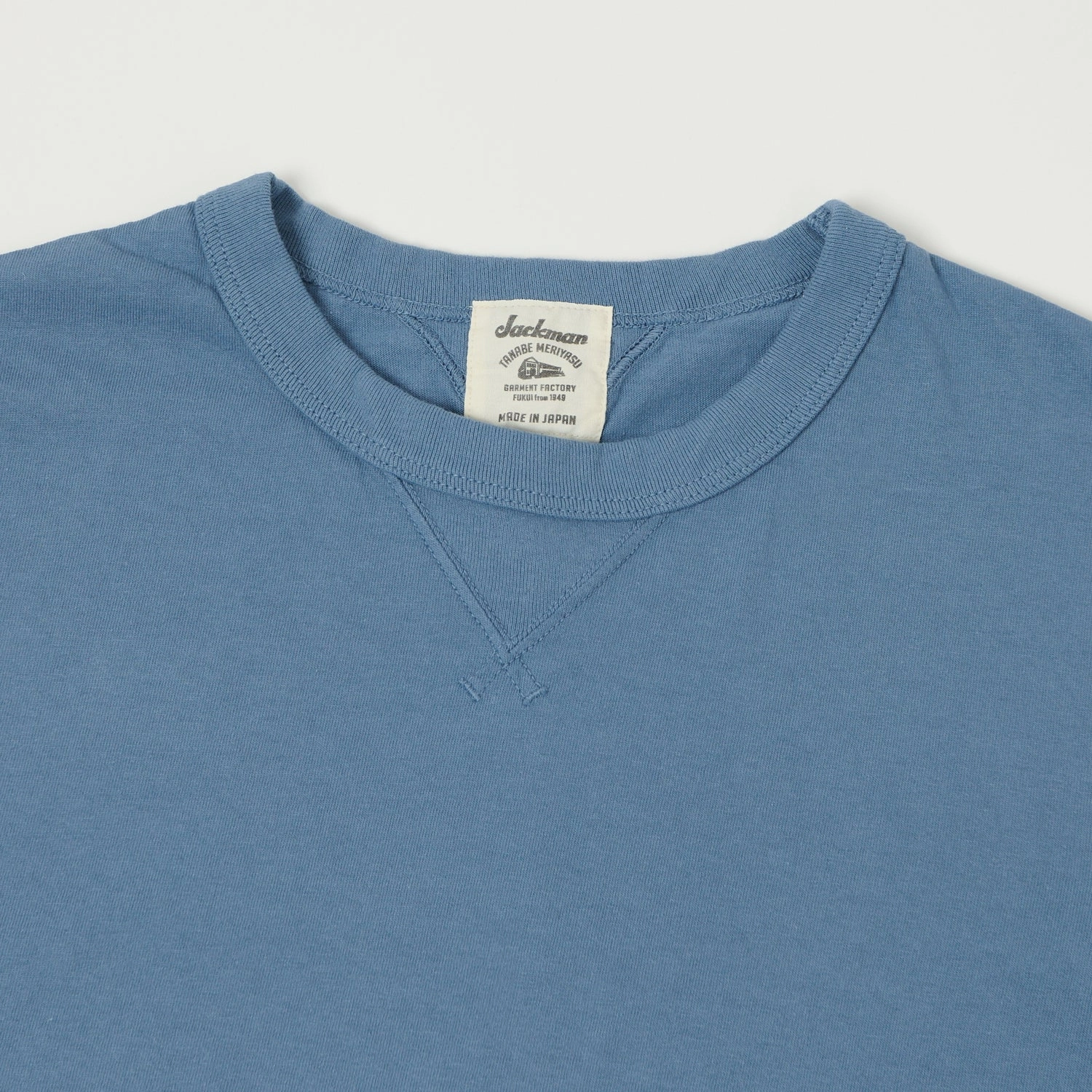 Jackman American Rib T-Shirt - Retro Saxe Ribbed collar Affordable Fashion