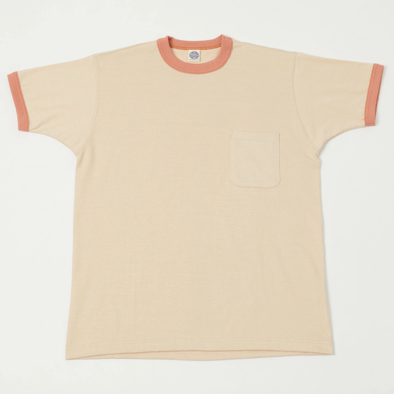 Sporty Flex TOYS McCOY Ringer Pocket T-Shirt - Beige/Carrot