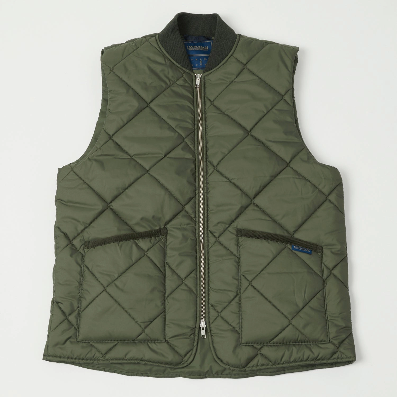 Lavenham Big Quilt Bomber Gilet - Olive Green ShockAbsorbing Core Breathable mesh inserts