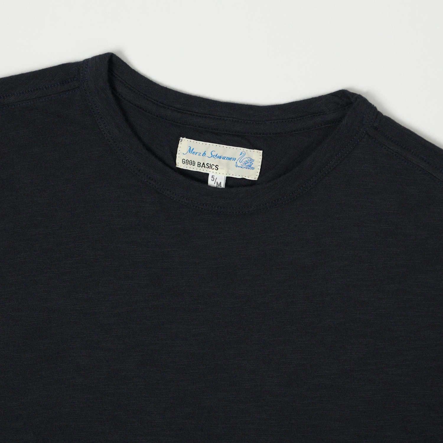 Summer Wardrobe Outdoor Light Merz b. Schwanen 'Good Basics' SCT04 Pima Slub Cotton Tee - Dark Navy