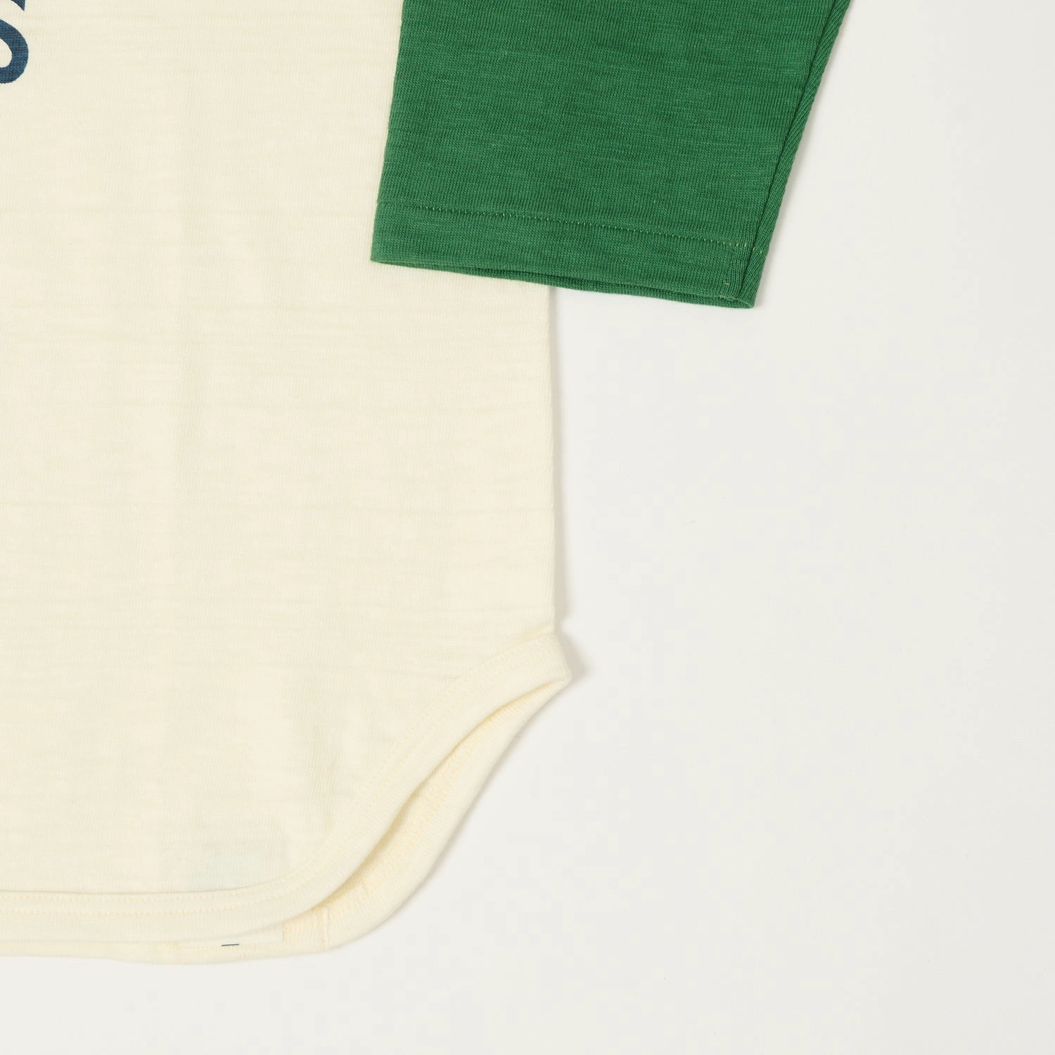 Warehouse & Co 4800 'Fedora Tigers'  Baseball T-Shirt - Cream/Light Green Side Vent Design comfortable option