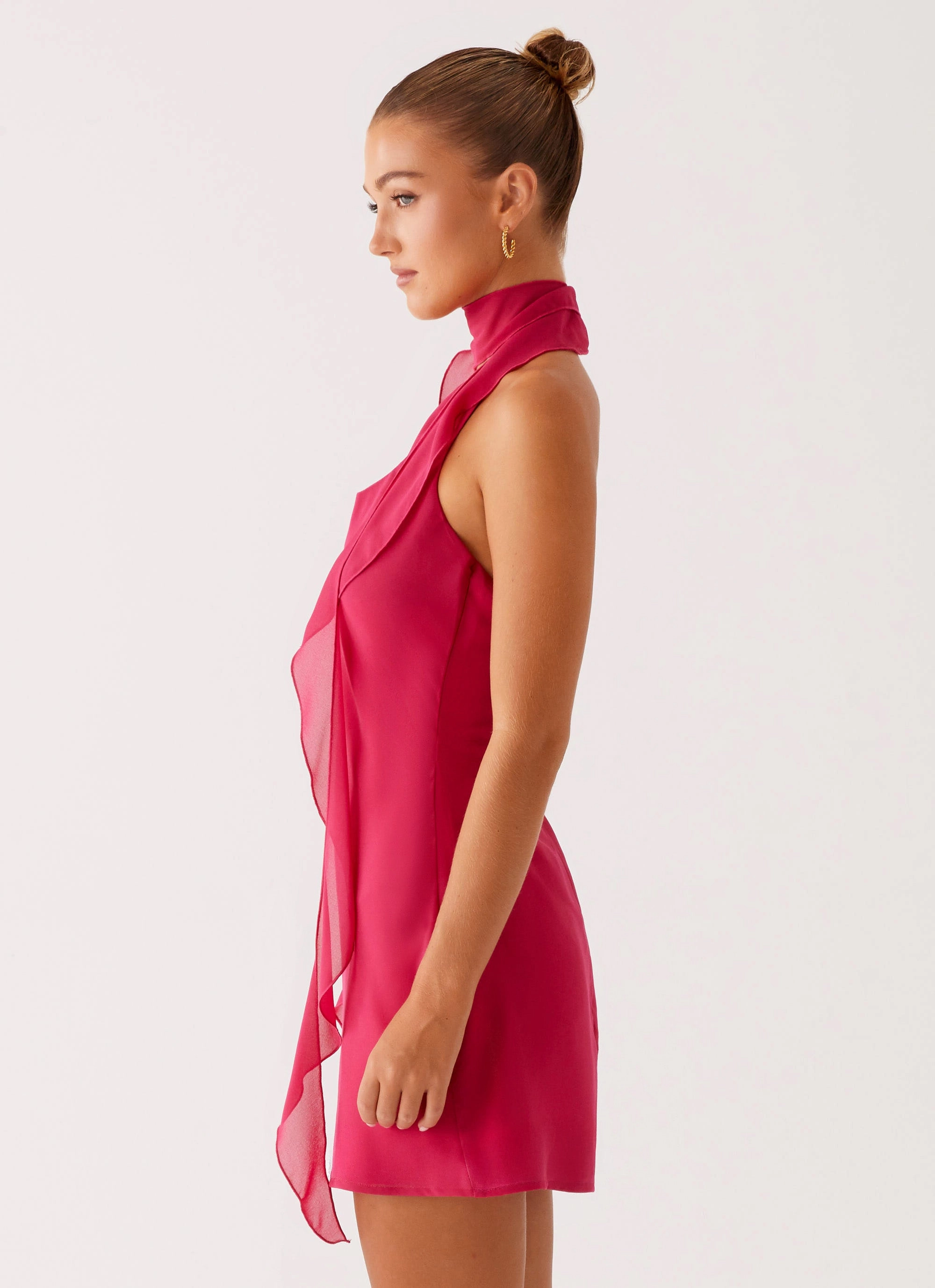 Office Layer Soft Tones Tanner Mini Dress - Fuchsia
