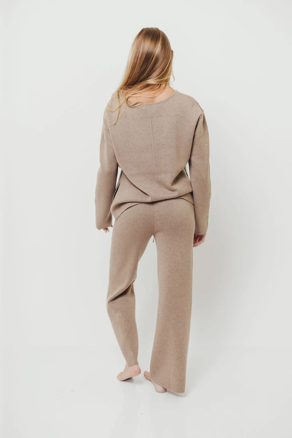 Chill Vibe Grace Lounge Sweater in Taupe