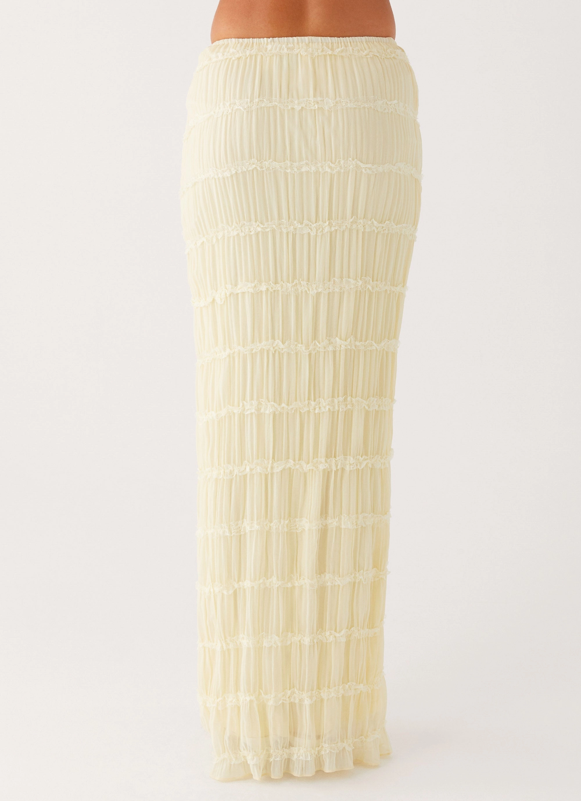 Comfy and Elegant Layering Piece Daydreaming Low Rise Maxi Skirt - Yellow