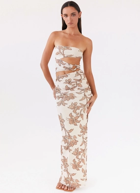 Into Pieces Mesh Maxi Dress - Hazel Bloom Vibrant Form