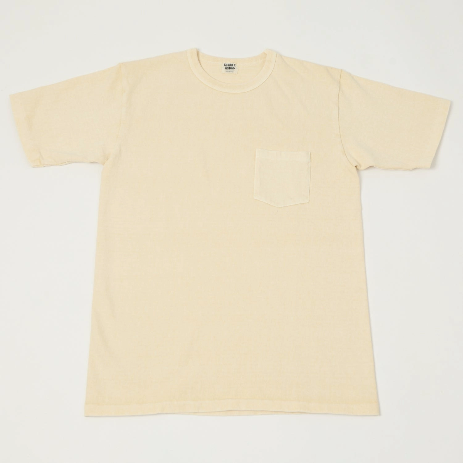 Quality Fabric Dubbleworks Heavy Fabric Pigment Pocket Tee - Cream