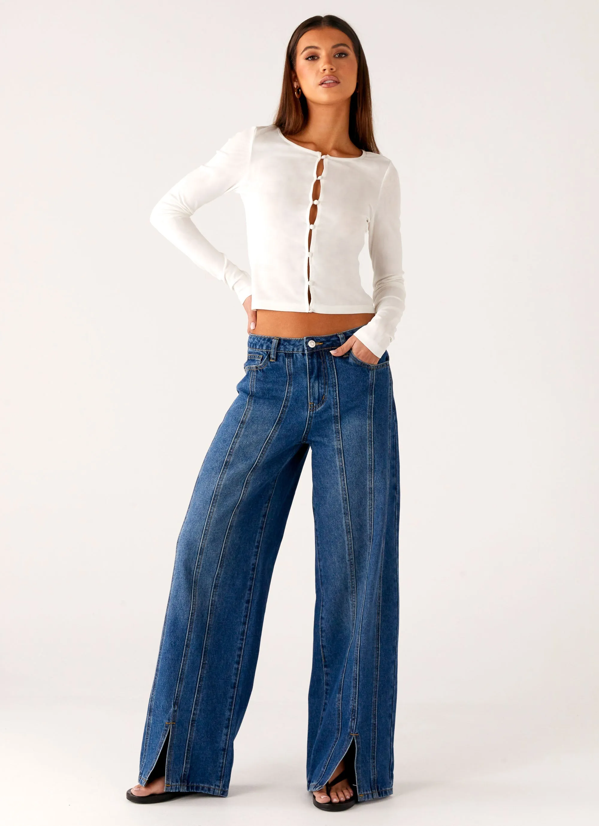 Plain Favorite Universal Look Grayson Straight Leg Jeans - Denim Blue