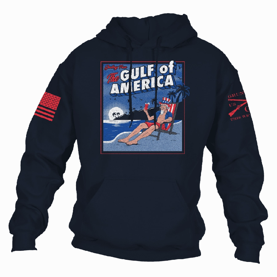 Greetings From The Gulf Of America Hoodie - Navy non hooded