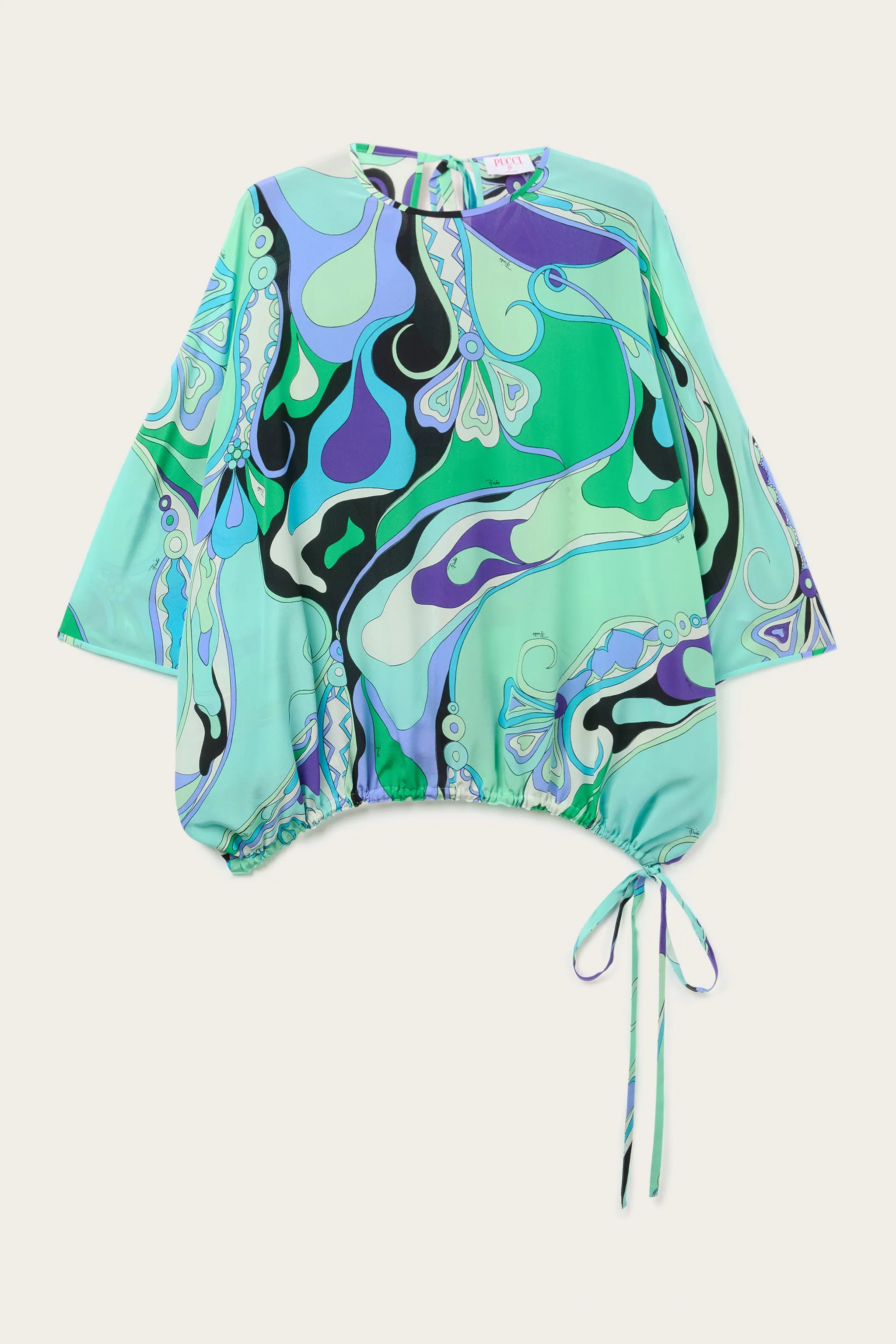 Tear Resistant Reinforcement Orchidee Print Cape Blouse