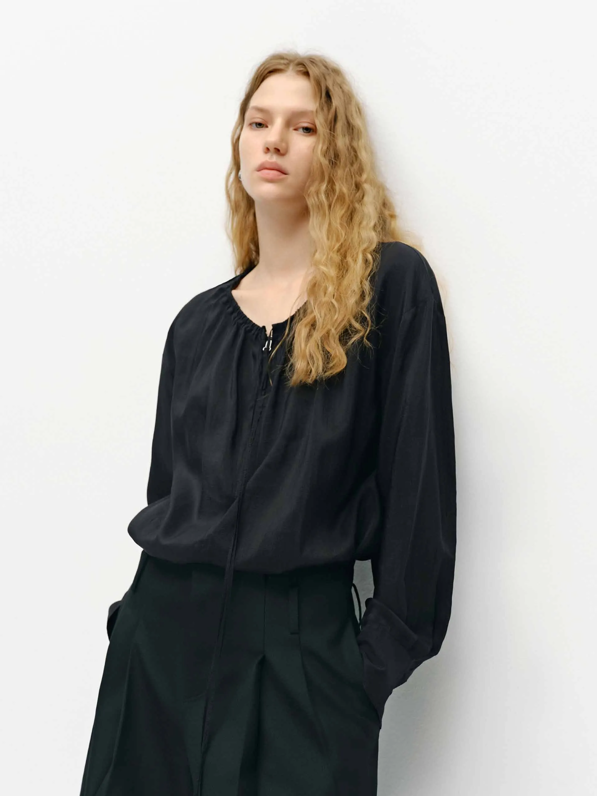 Half Zip Comfy Blouse Anniversary Celebration