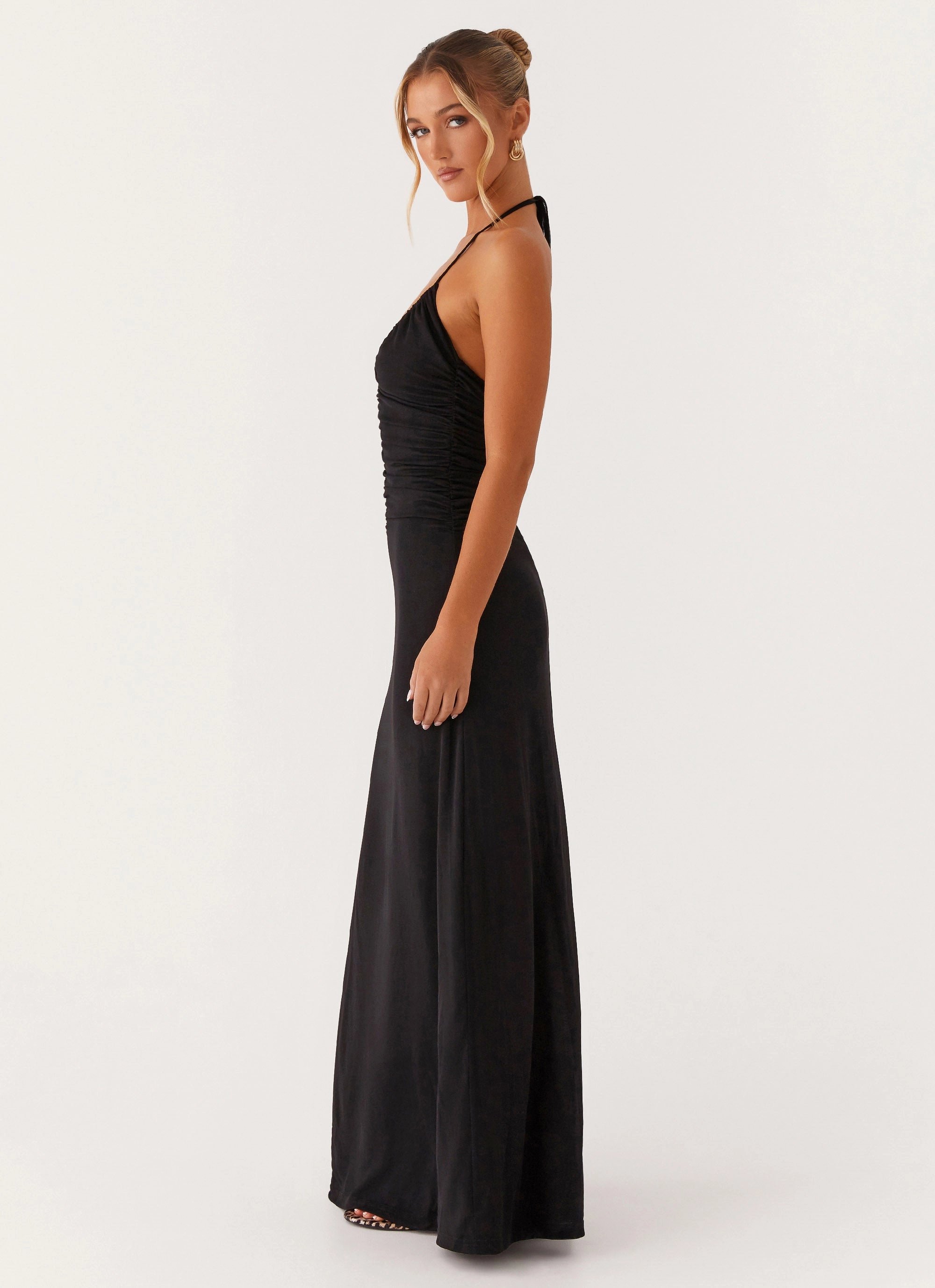 Contrast-Lining Kansas Maxi Dress - Black