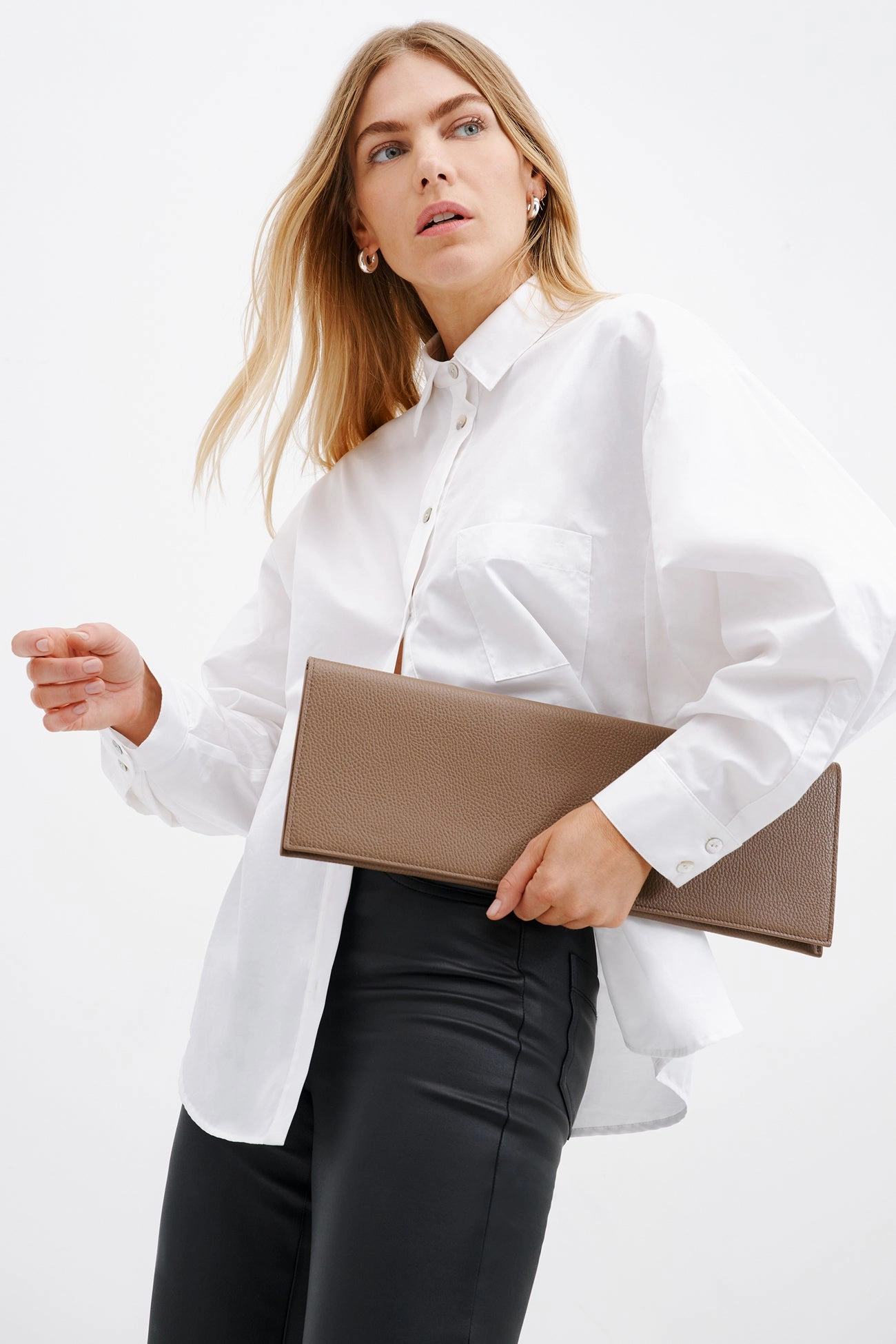 Belle Leather Clutch Essential Piece Soft Silhouette