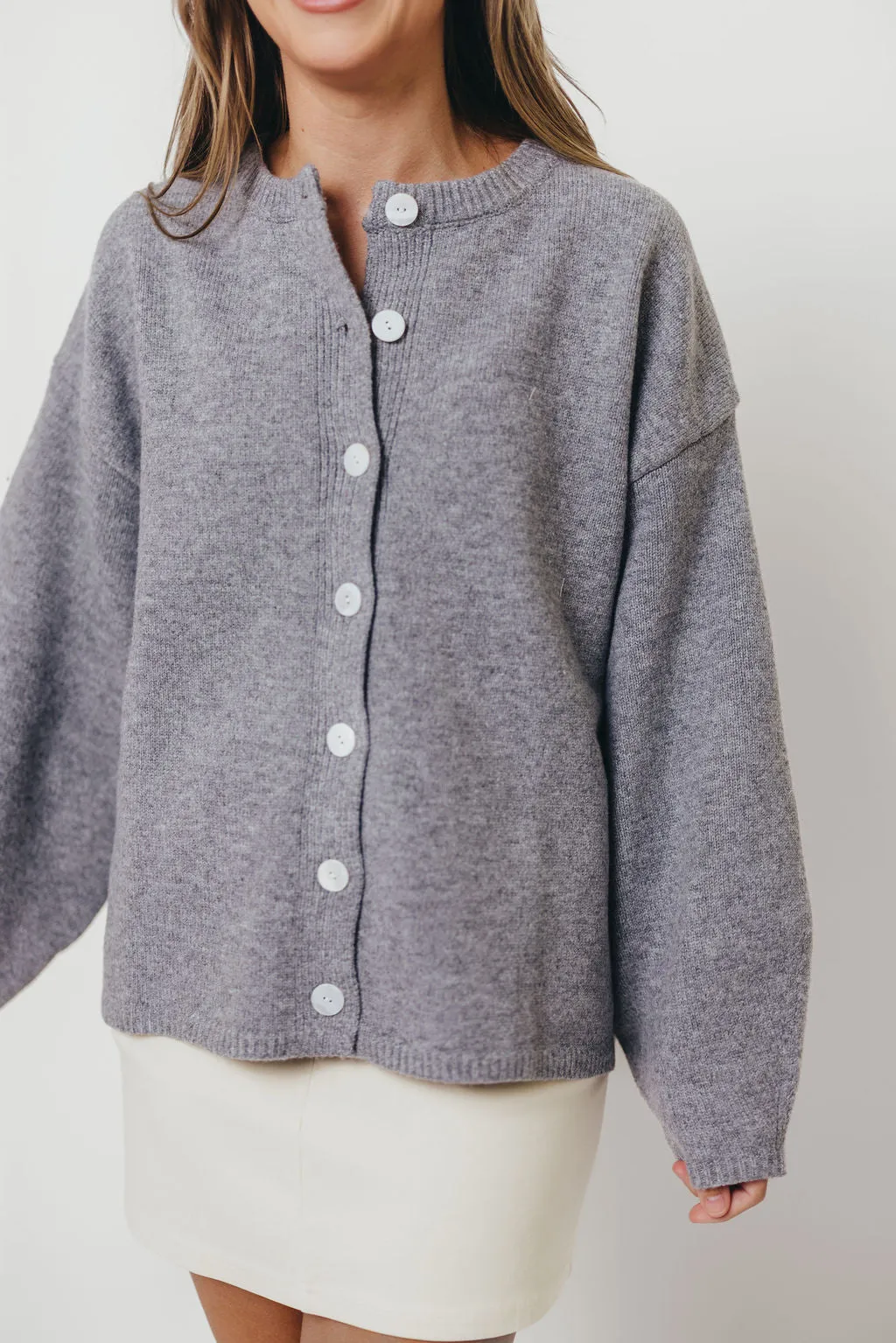 Hartford Cardigan Top in Heather Grey Cozy Layer