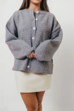 Hartford Cardigan Top in Heather Grey Circular Knit Technique