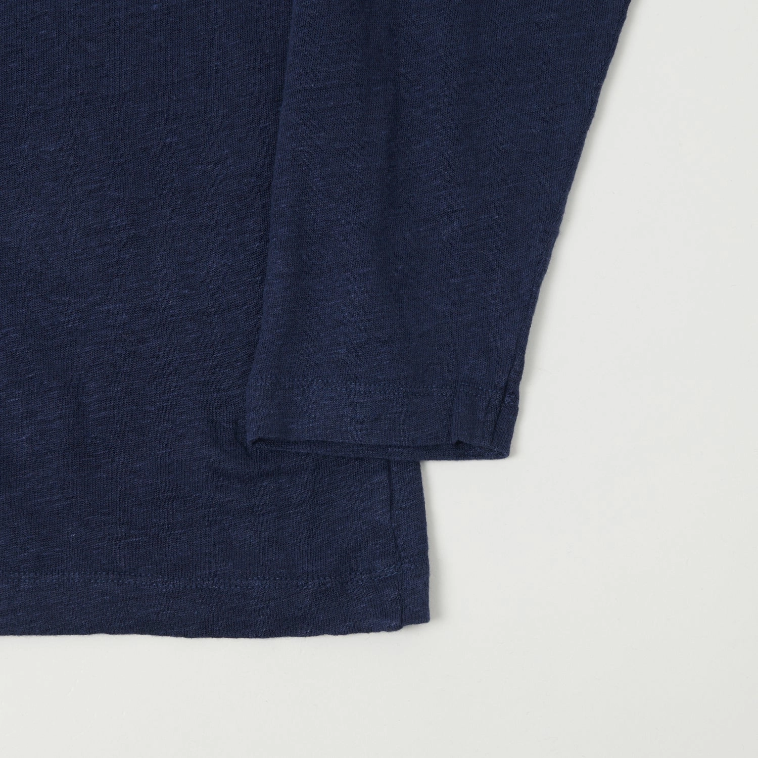 Anti Pilling Surface Hartford Linen Henley - Indigo