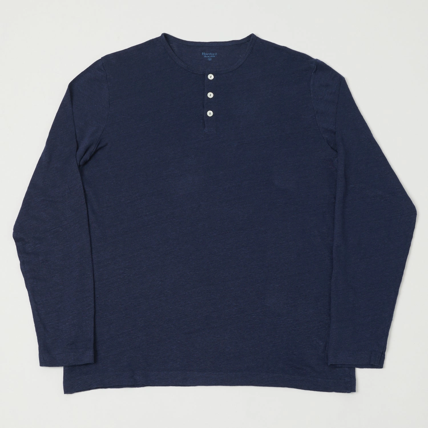 Hartford Linen Henley - Indigo Sport Flex Effortless Comfort Design