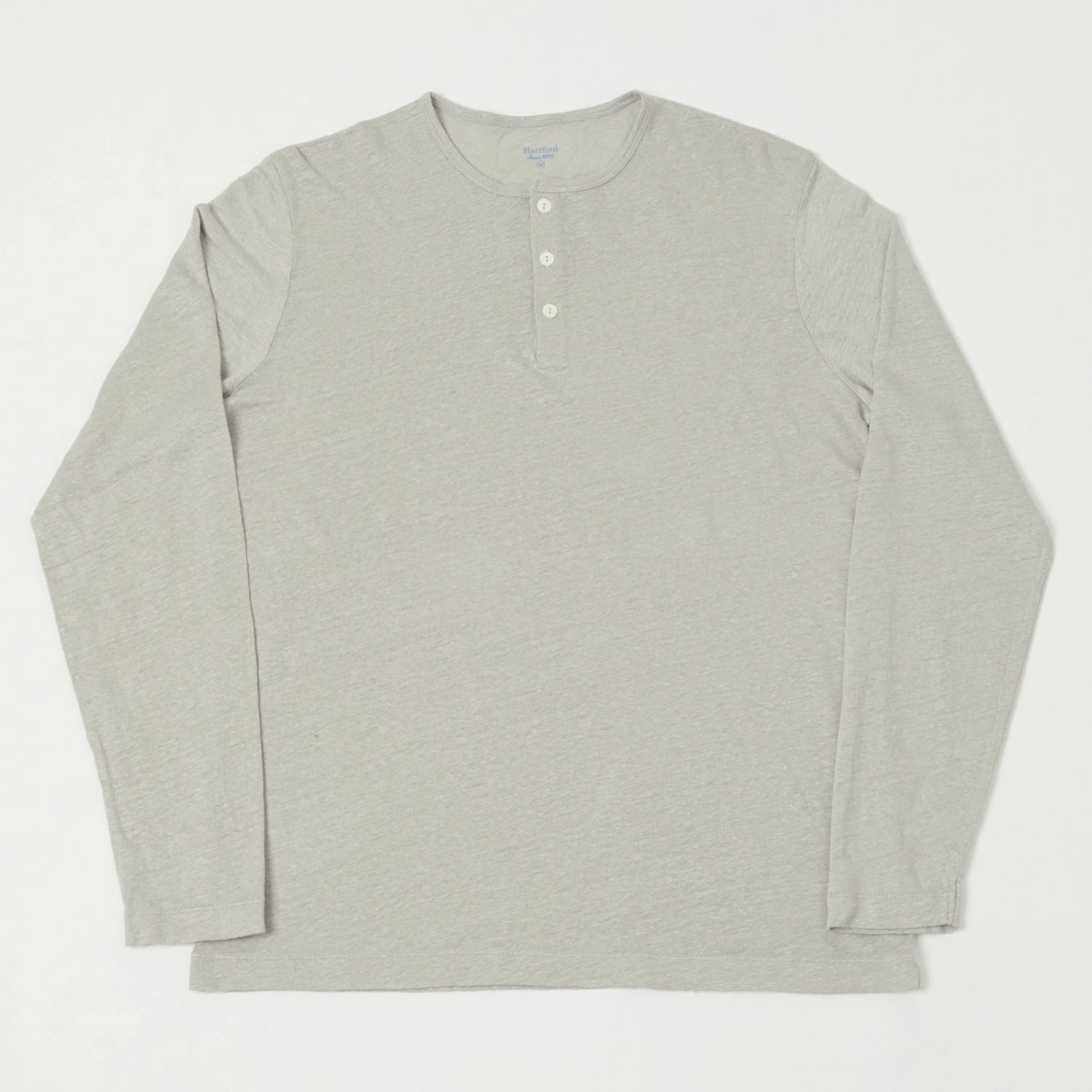 Flexible Design Thermoregulating Fabric Hartford Linen Henley - Stone