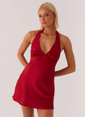 Balanced Lines Warm Season Heavy Hearted Mini Dress - Red