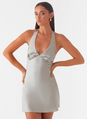 Heavy Hearted Mini Dress - Sage Deep Hue