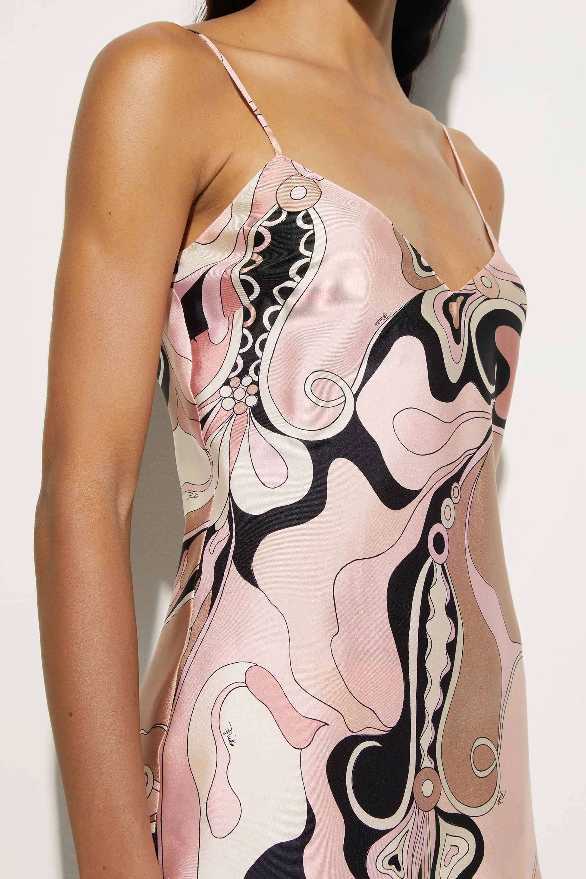 Orchidee Print Silk Twill Camisole Top Anti Pilling Finish