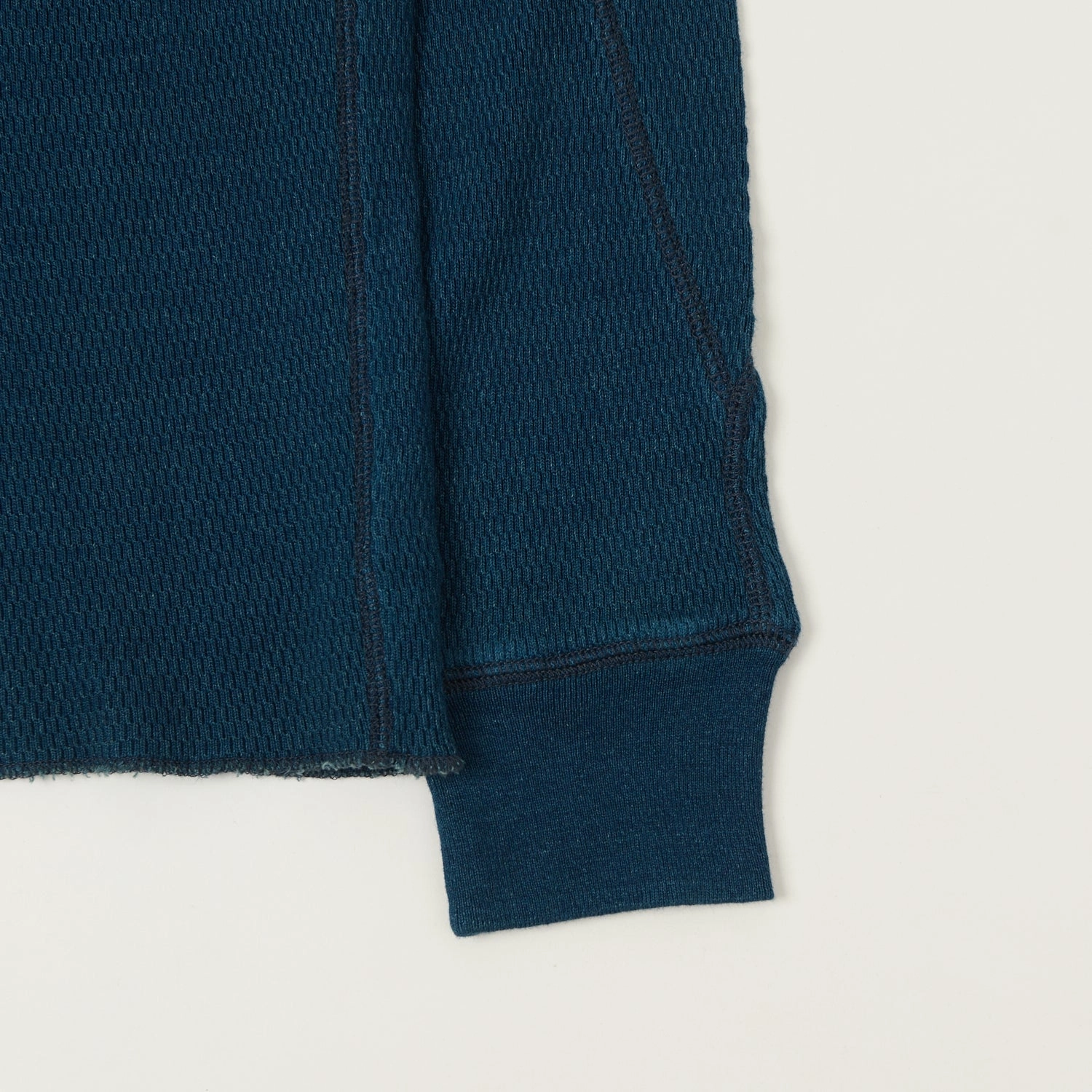 Breathable Comfort RRL Jacquard-Knit Thermal - Rinsed Blue Indigo