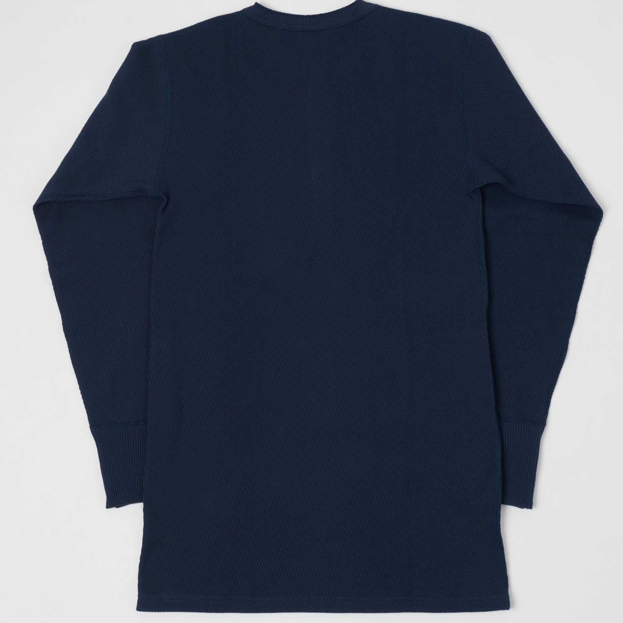 Everyday Fashion Look Premium Material Warehouse & Co 5904 Waffle Knit Thermal Henley - Navy