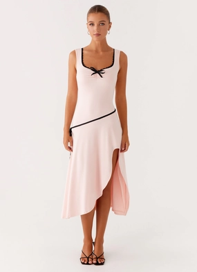 Darlene Midi Dress - Pink Layered Look