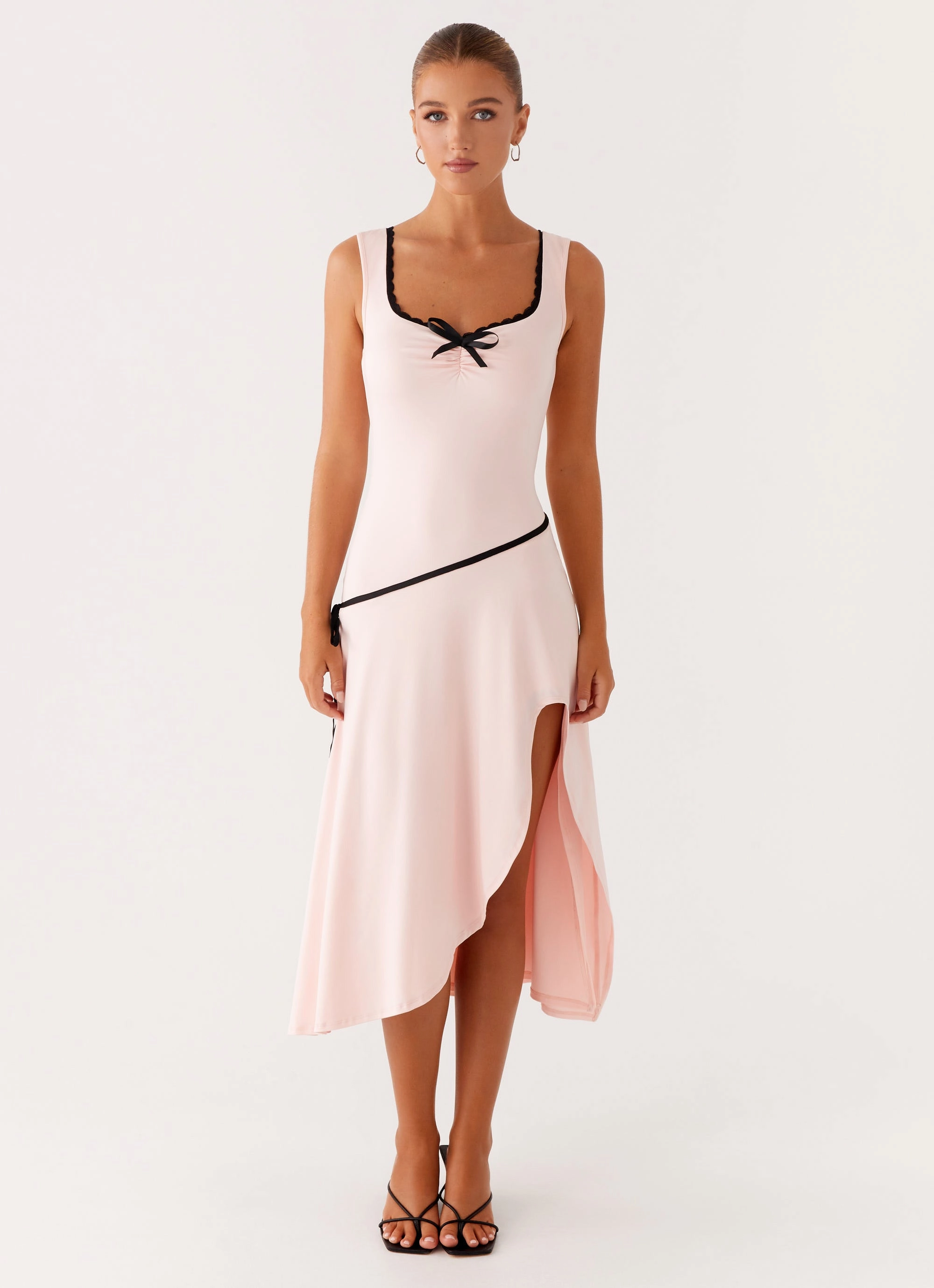 Darlene Midi Dress - Pink Layered Look