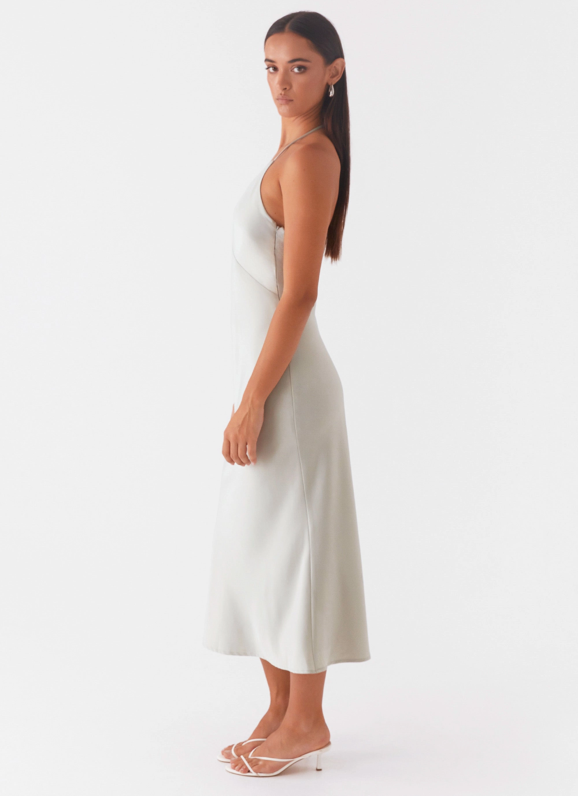 High Note Midi Dress - Sage Layer Ready Minimal Harmony
