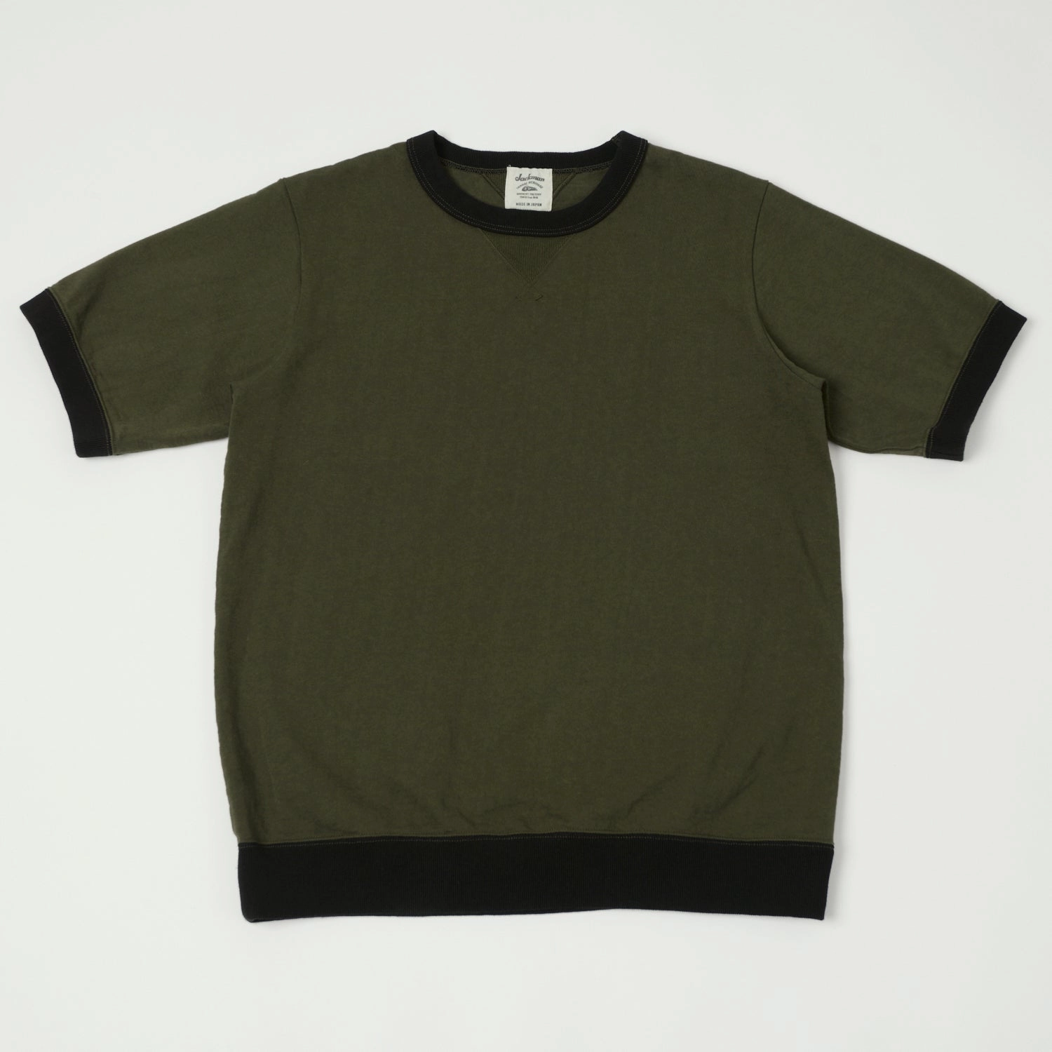 Jackman Dotsume Rib T-Shirt - Wood/Black Stylish Day Wear