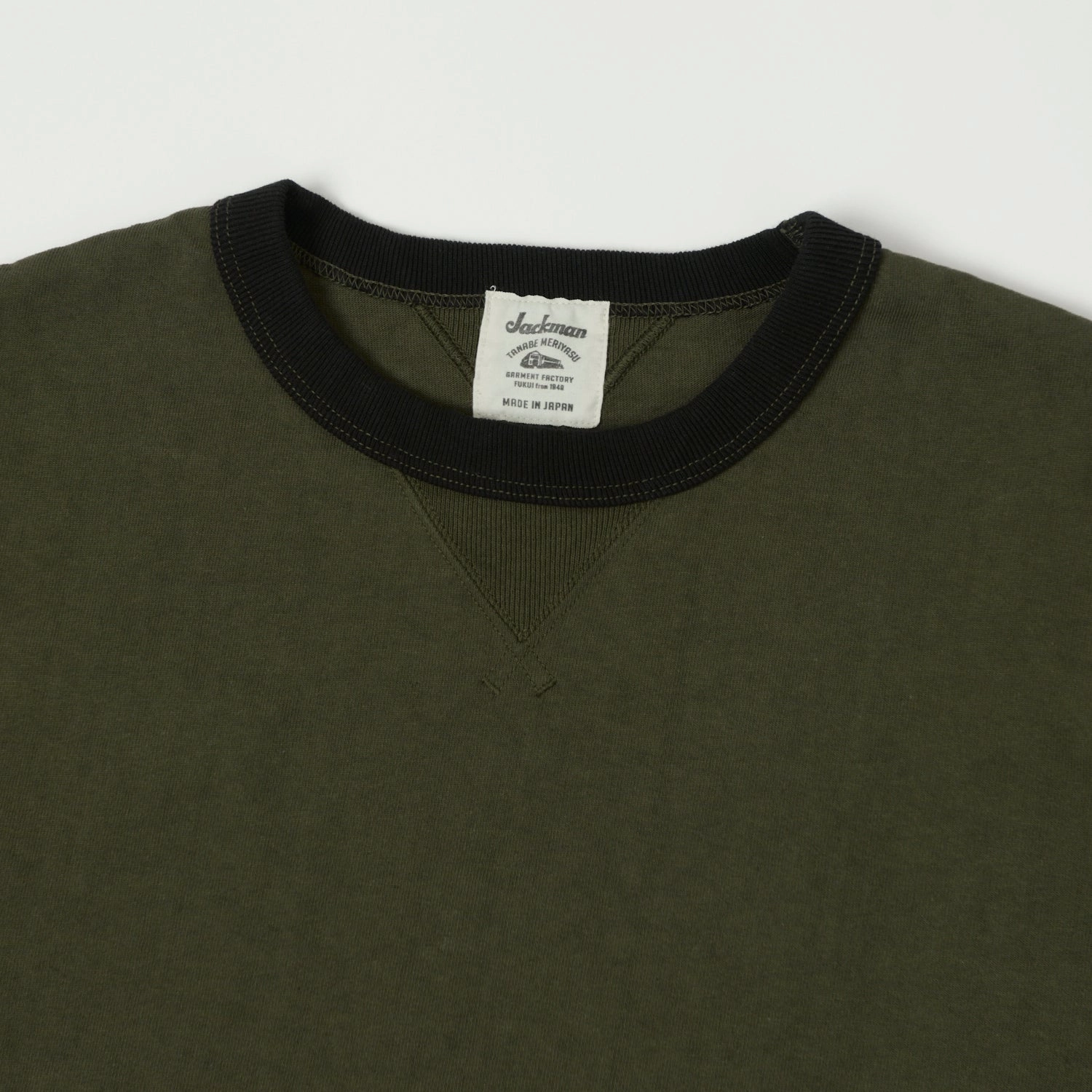 Jackman Dotsume Rib T-Shirt - Wood/Black Summer Wardrobe LayeringFriendly