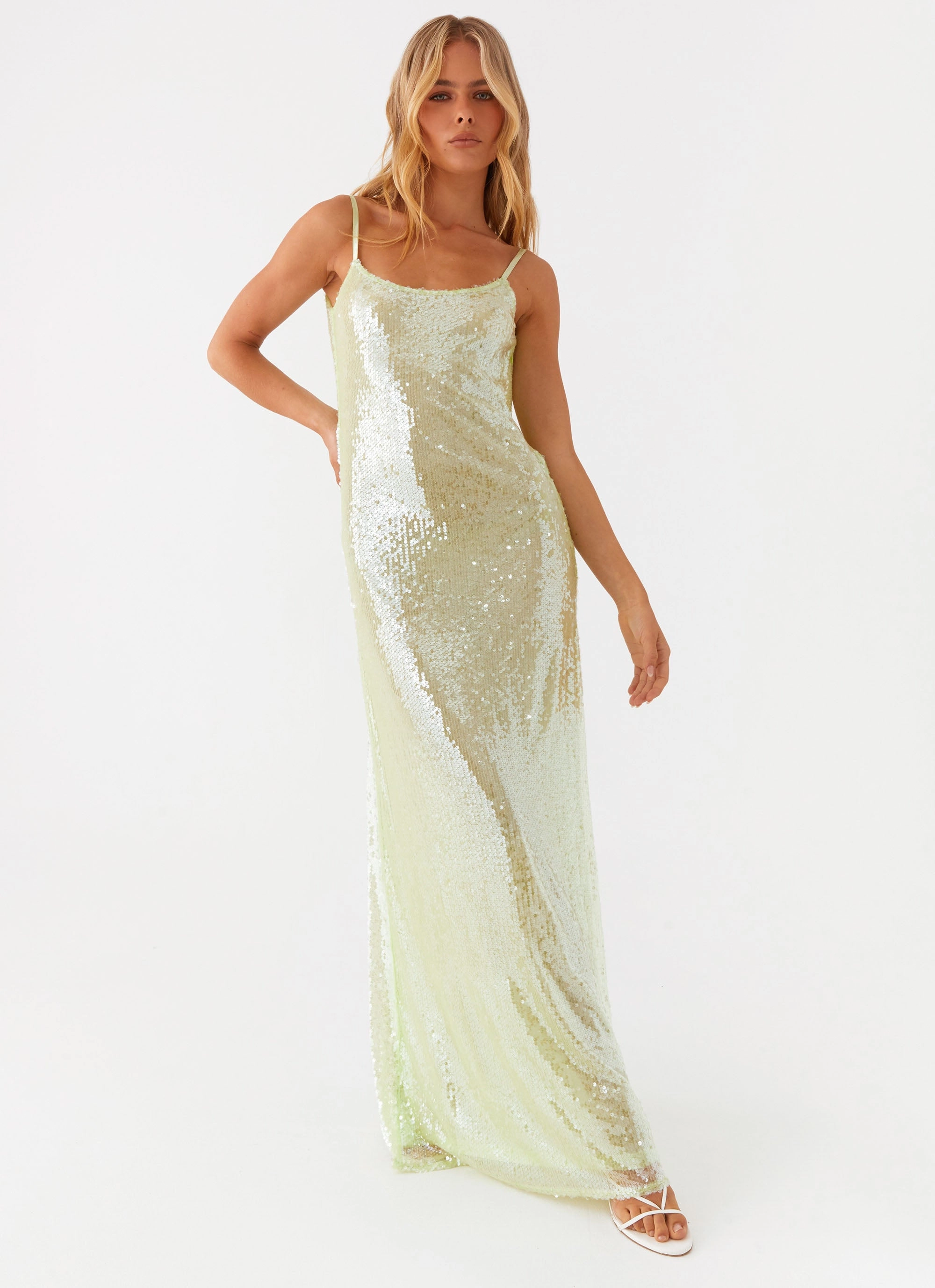 Minimal Mood Higher Level Sequin Maxi Dress - Mint