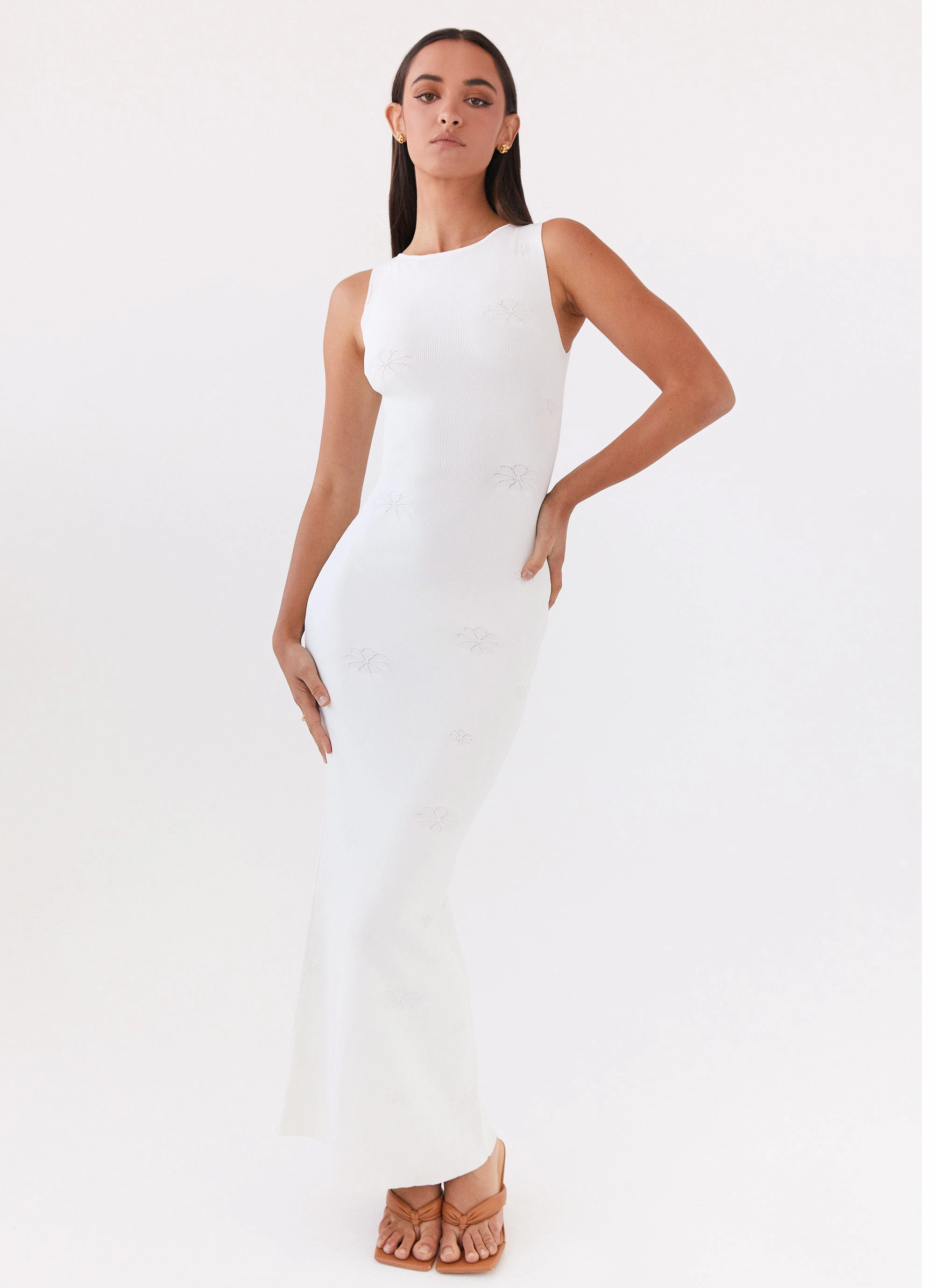 Holly Knit Maxi Dress - White Artistic Shape